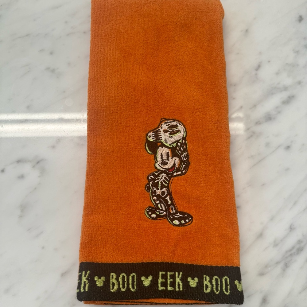 Disney Orange Towel with Mickey Mouse Halloween Theme